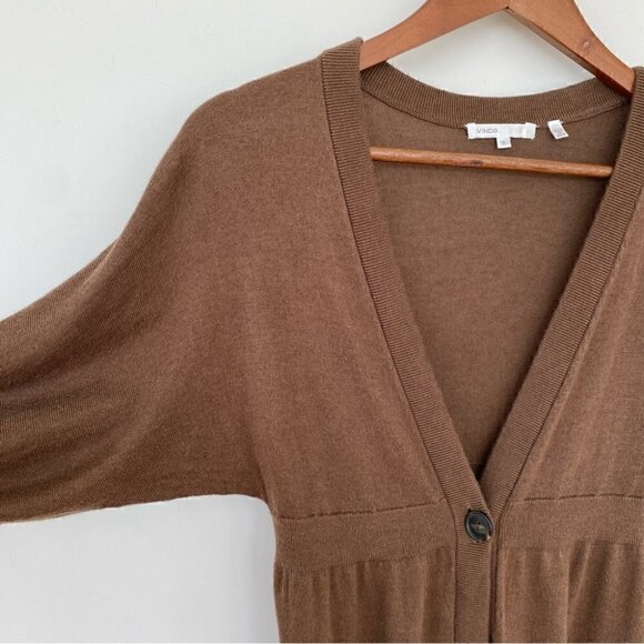 Vince cardigan, dolman sleeves 3/4 length, in a cotton  & cashmere blend knit - Picture 7 of 14